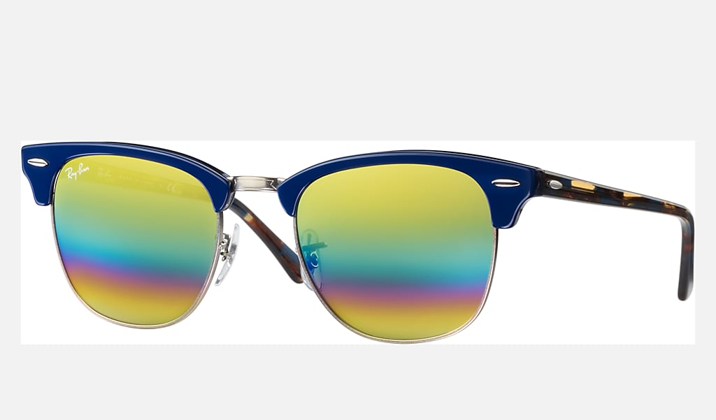 Clubmaster Mineral Flash Lenses Sunglasses in Bronze and Gold Rainbow | Ray- Ban®