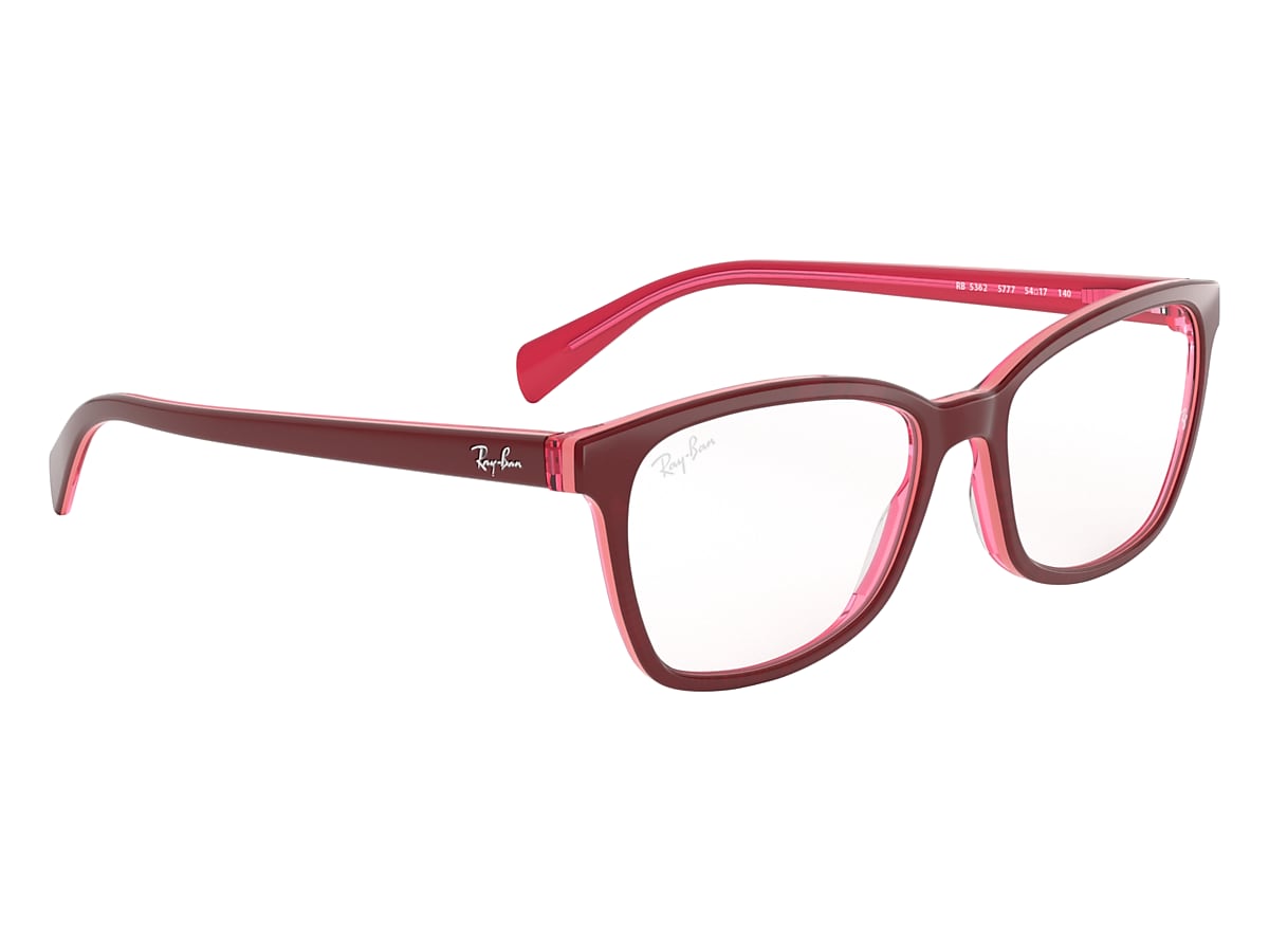 Ray-Ban RB5362 5777 Fuchsia Pink Transparent Square high quality Eyeglasses Frames H894