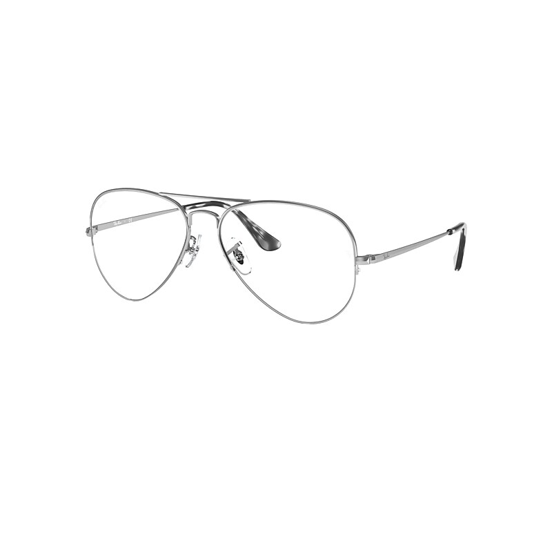 Ray-Ban Aviator Gaze Eyeglasses Silver Frame Clear Lenses 59-15