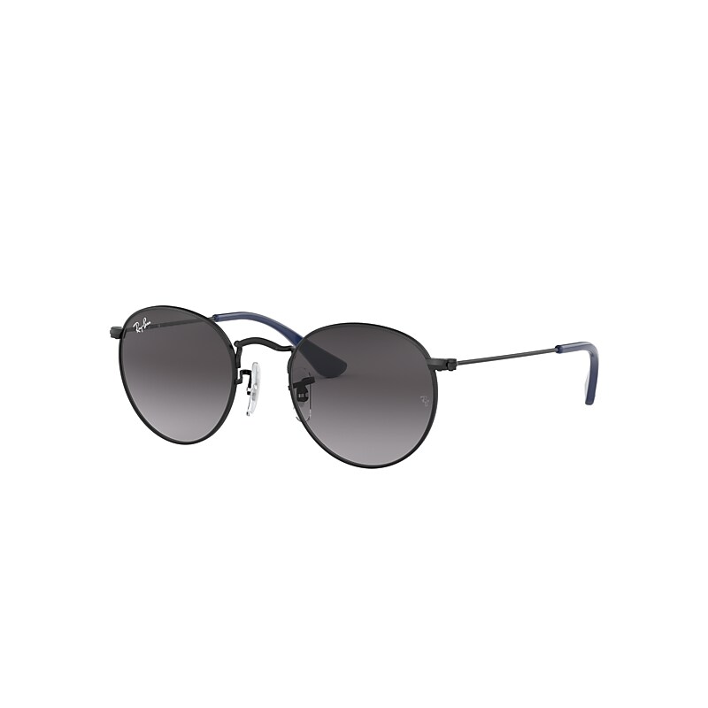 Ray-Ban Junior Round Kids Sunglasses Matte Black Frame Grey Lenses 44-19
