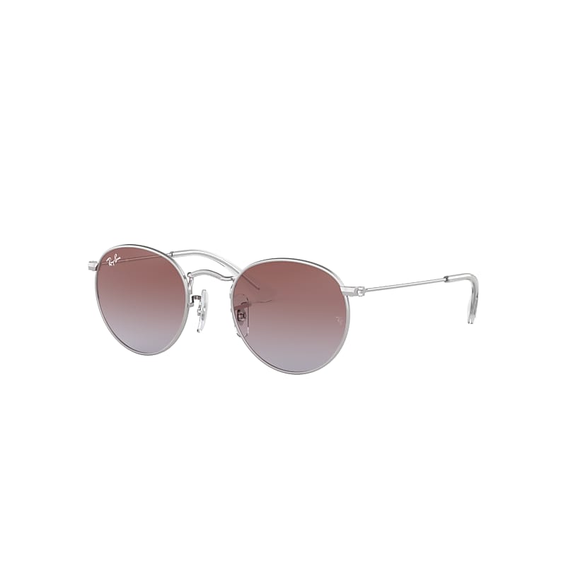 Ray-Ban Round Kids Sunglasses Silver Frame Blue Lenses 44-19