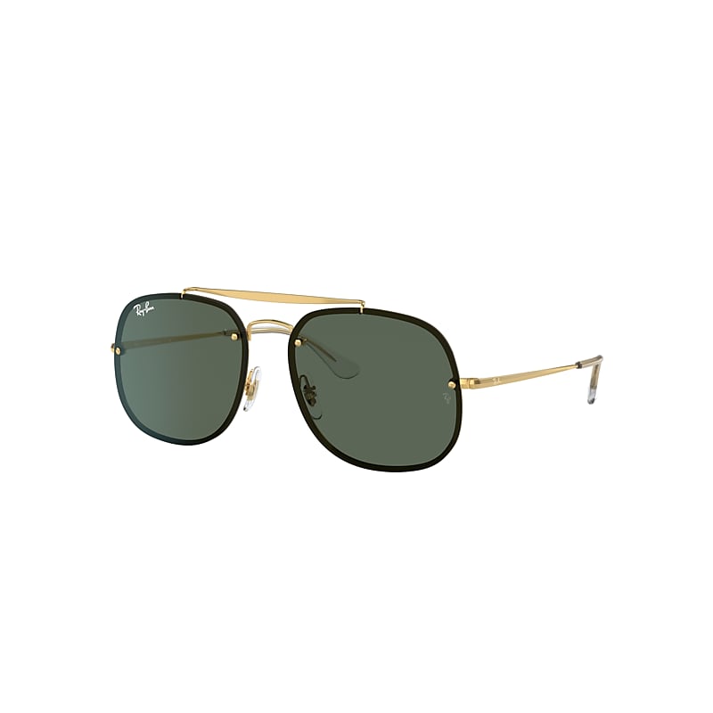 Ray-Ban Blaze General Sunglasses Gold Frame Green Lenses 58-16