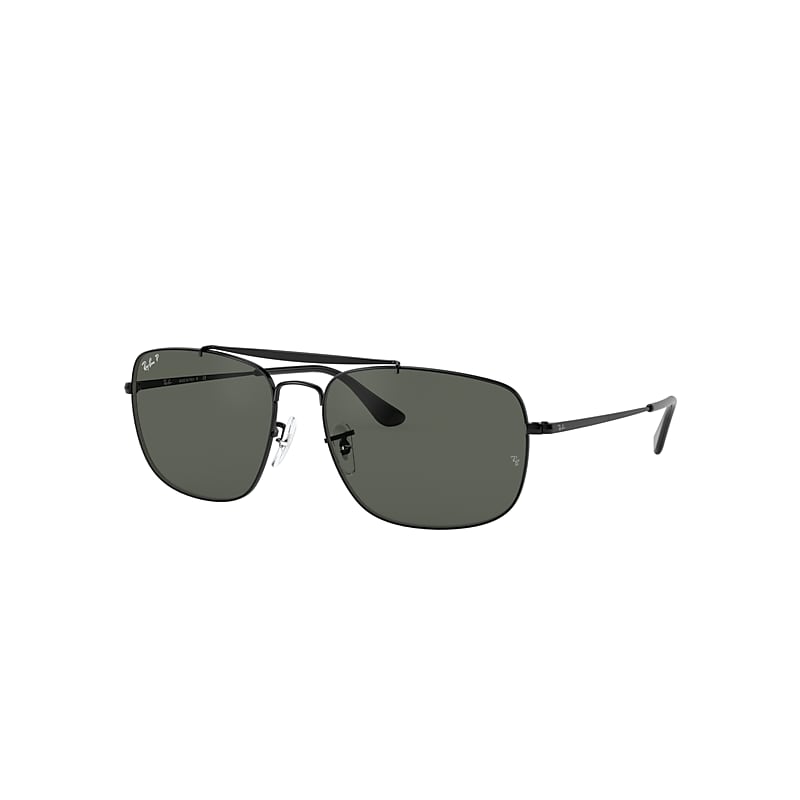 Ray-Ban Colonel Sunglasses Black Frame Green Lenses Polarized 61-17