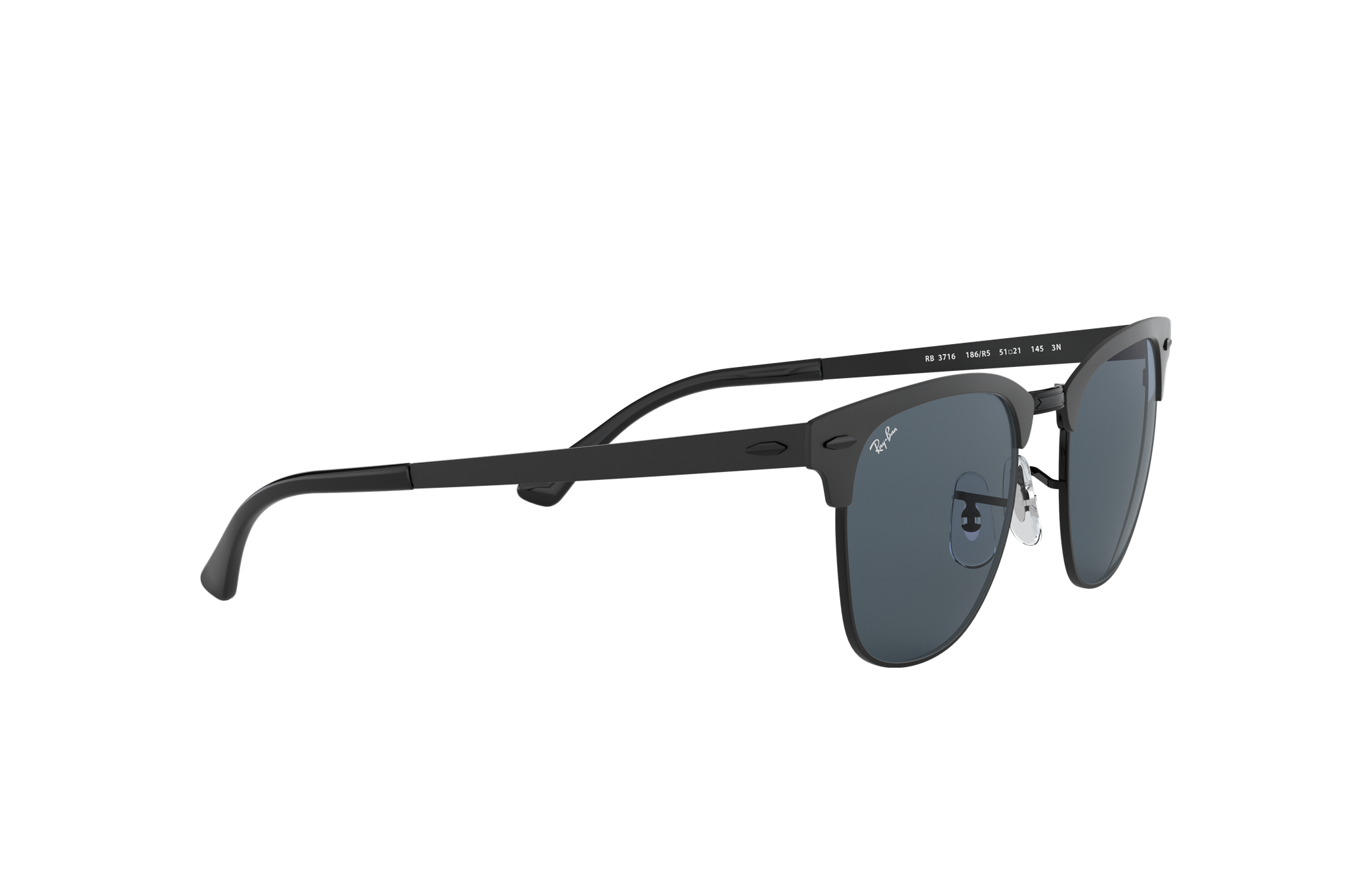 超激安格安Ray-Ban レイバン RB3716-186/R5 サングラス CLUBMASTER METAL クラブマスターメタル SHINY BLACK TOP MATTE クラブマスター