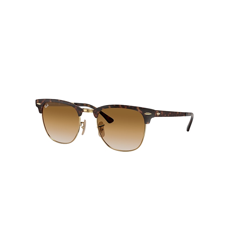 Ray-Ban Clubmaster Metal Sunglasses Tortoise Frame Brown Lenses 51-21