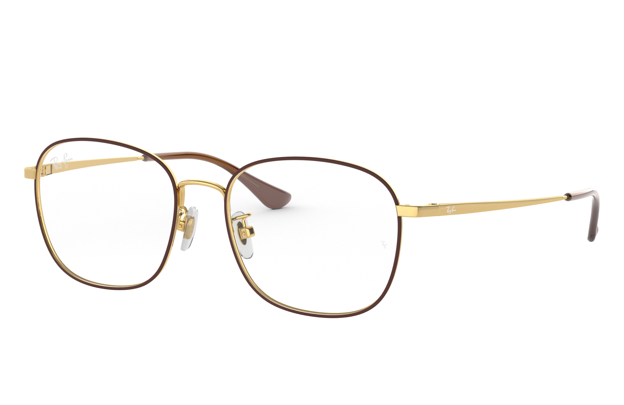 Rb6418d Eyeglasses with Polished Brown On Gold Frame (53-17) - RB6418D ...