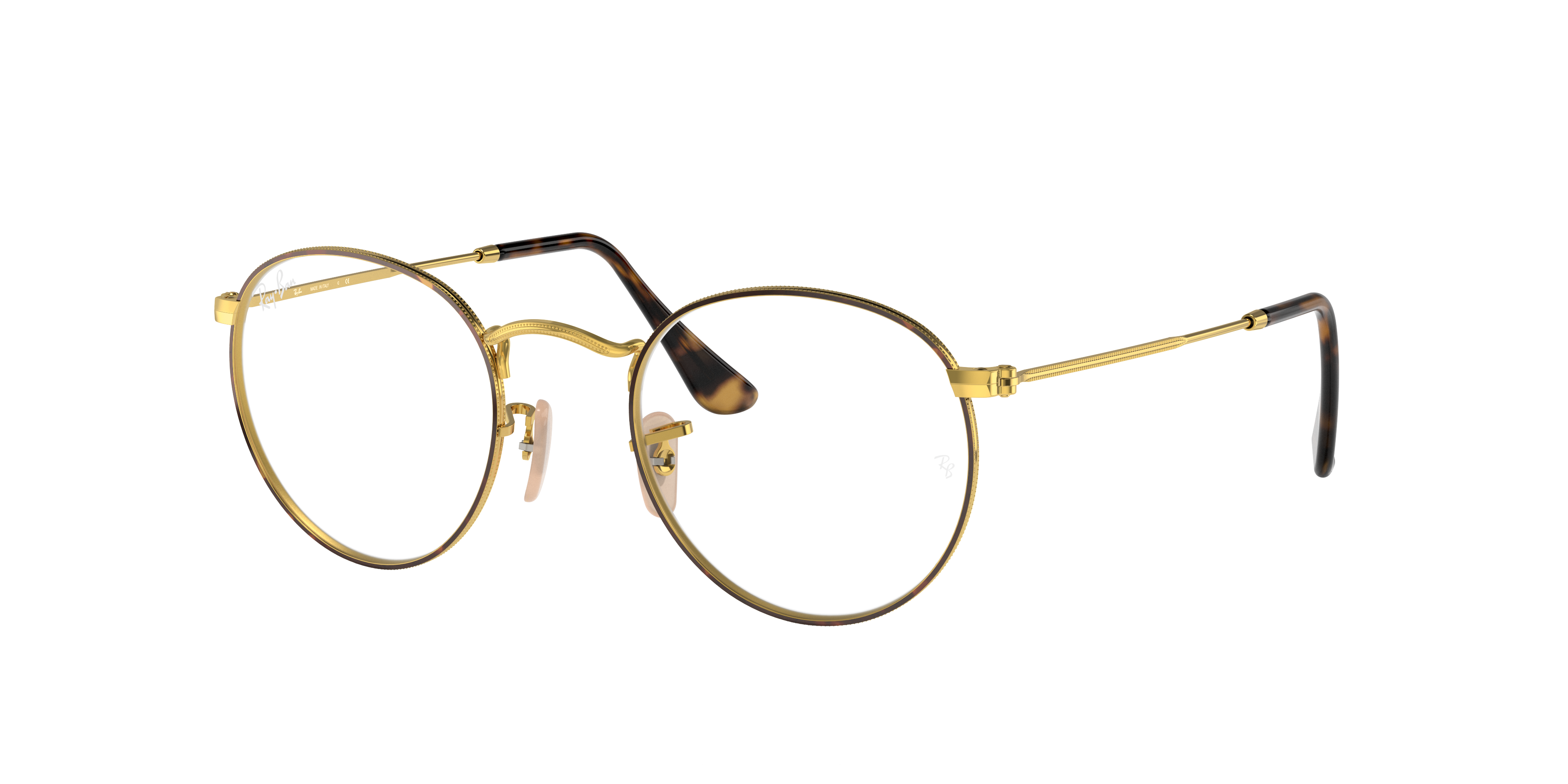 ray ban black and gold round sunglasses