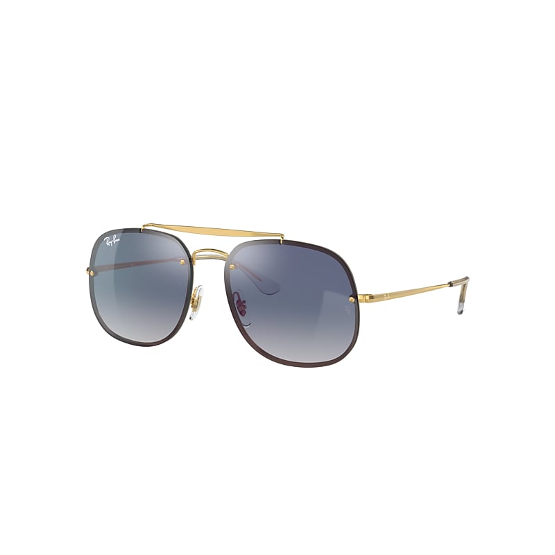 Ray-Ban Blaze General Sunglasses Gold Frame Blue Lenses 58-16
