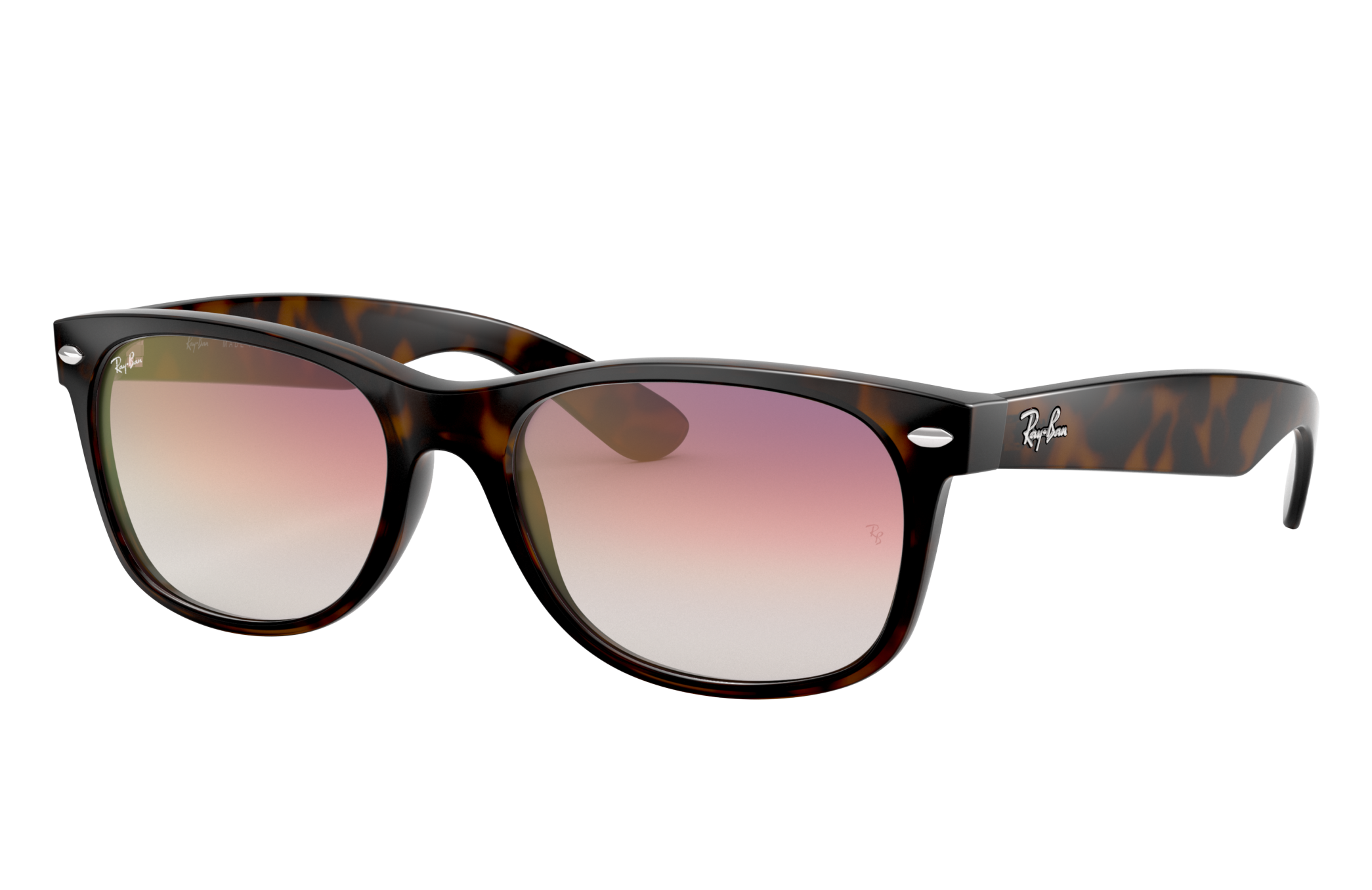 New Wayfarer Flash Gradient Lenses Sunglasses in Tortoise and Violet | Ray- Ban®