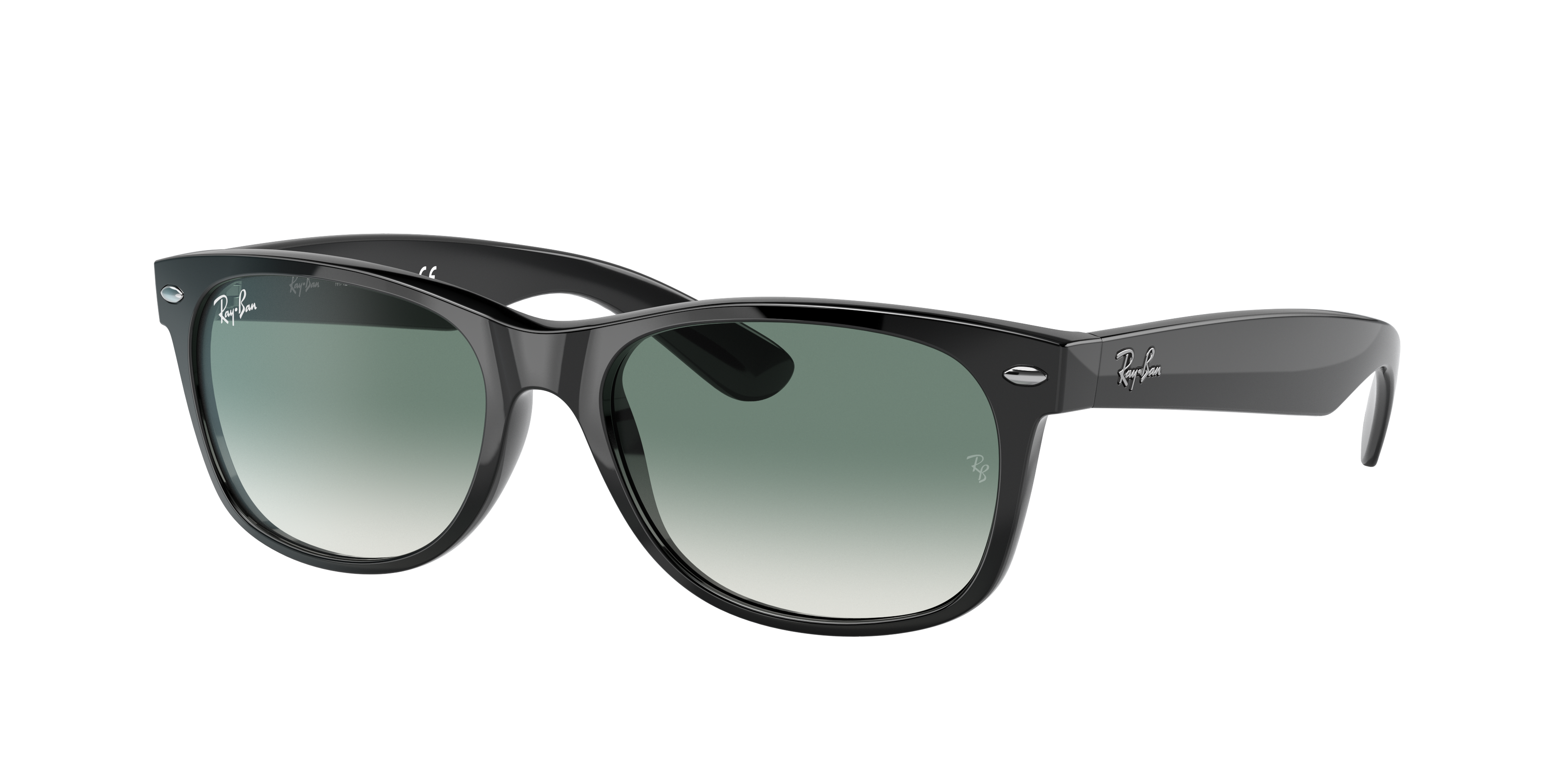 New Wayfarer Flash Gradient Lenses Sunglasses in Black and Green | Ray-Ban®