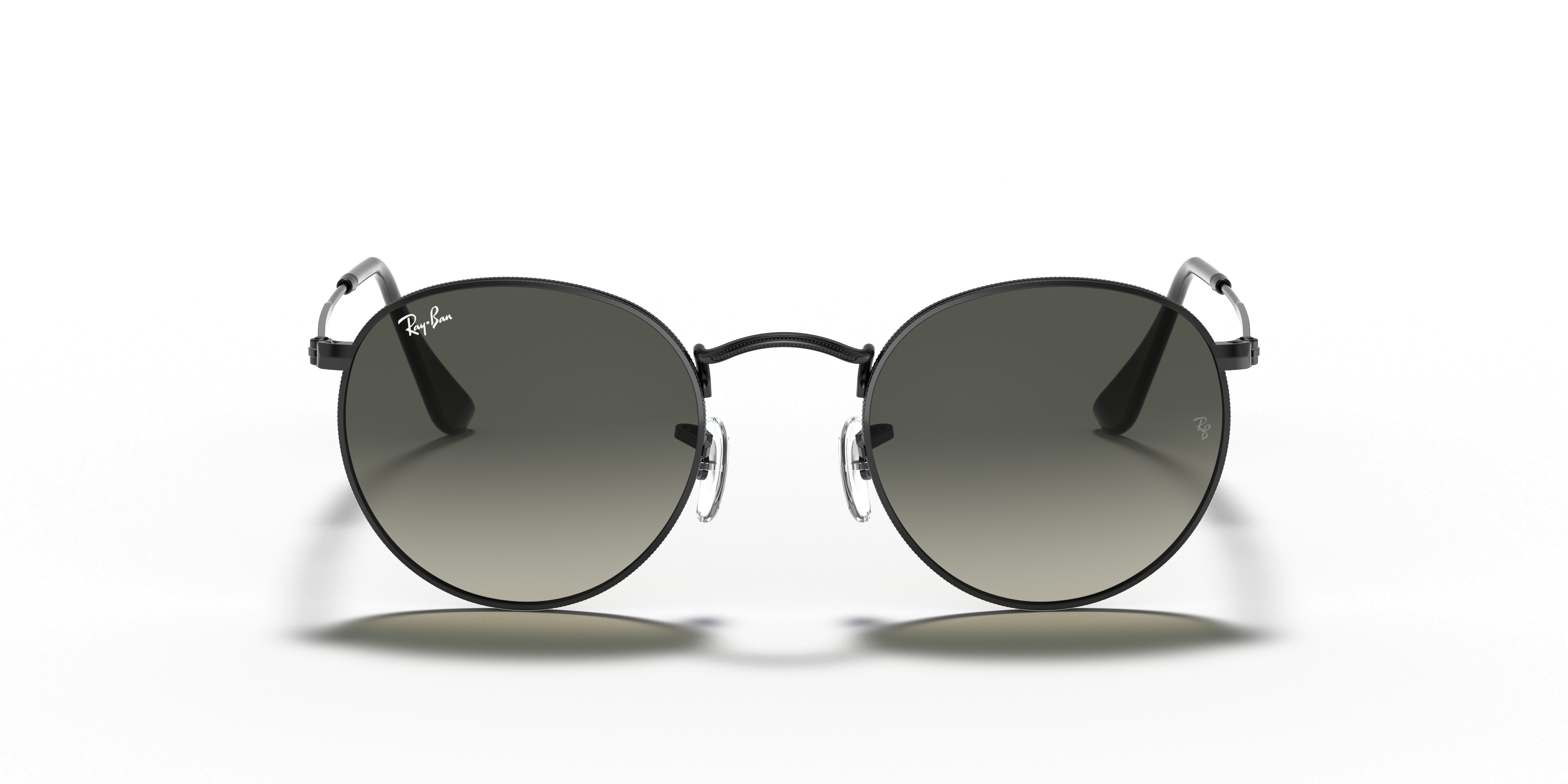 black lens round ray bans