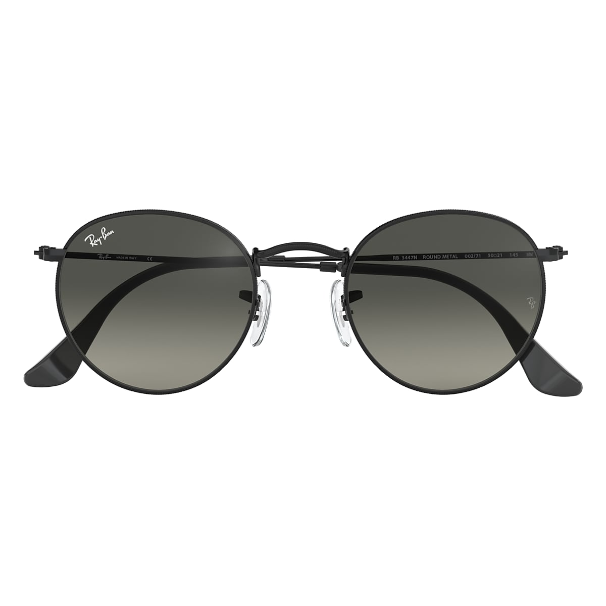Round Flat Lenses Sunglasses in Black and Grey | Ray-Ban®