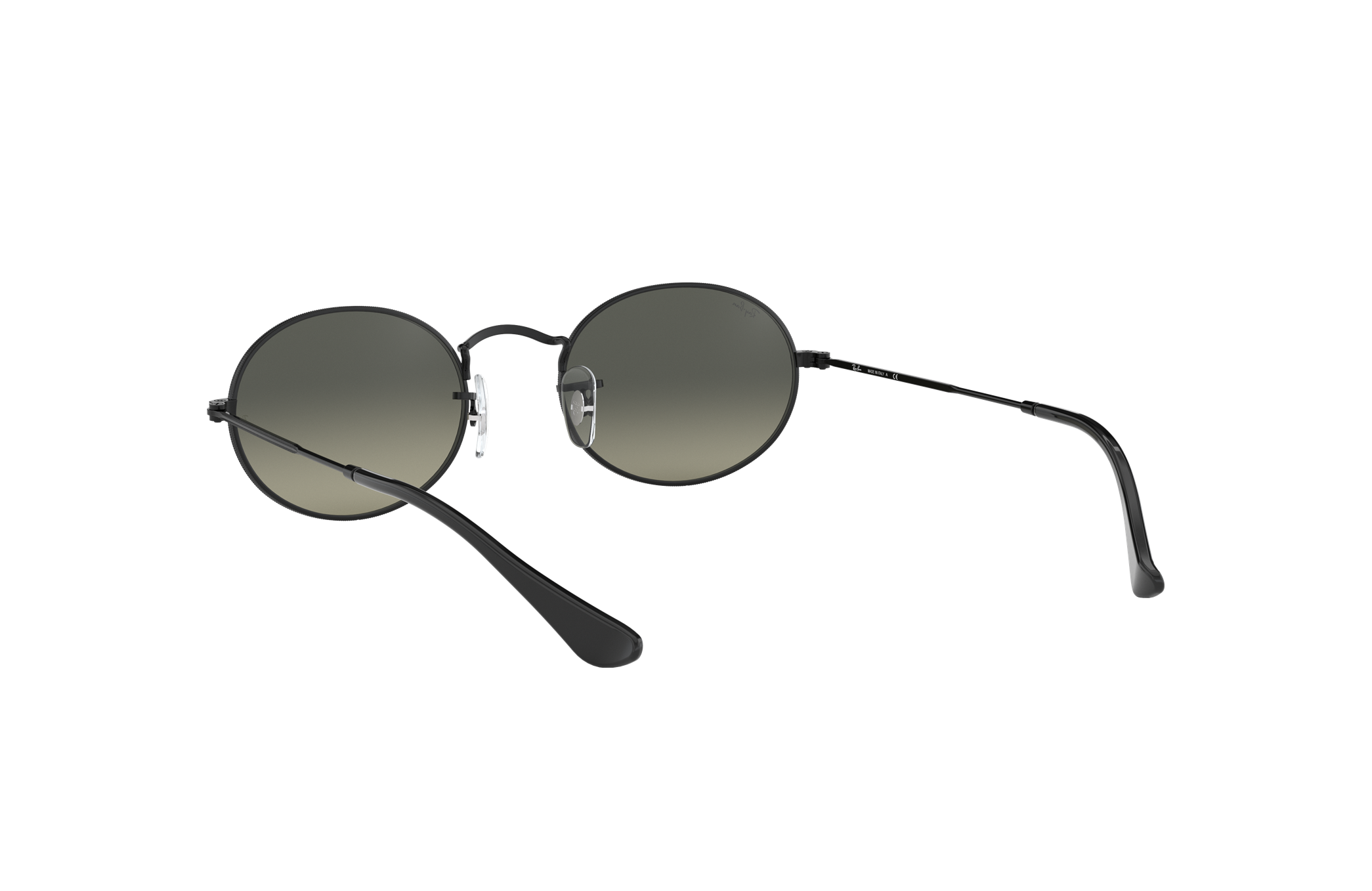 Ray-Ban Leder SONNENBRILLE OVAL FLAT in Schwarz Damen Accessoires Sonnenbrillen 