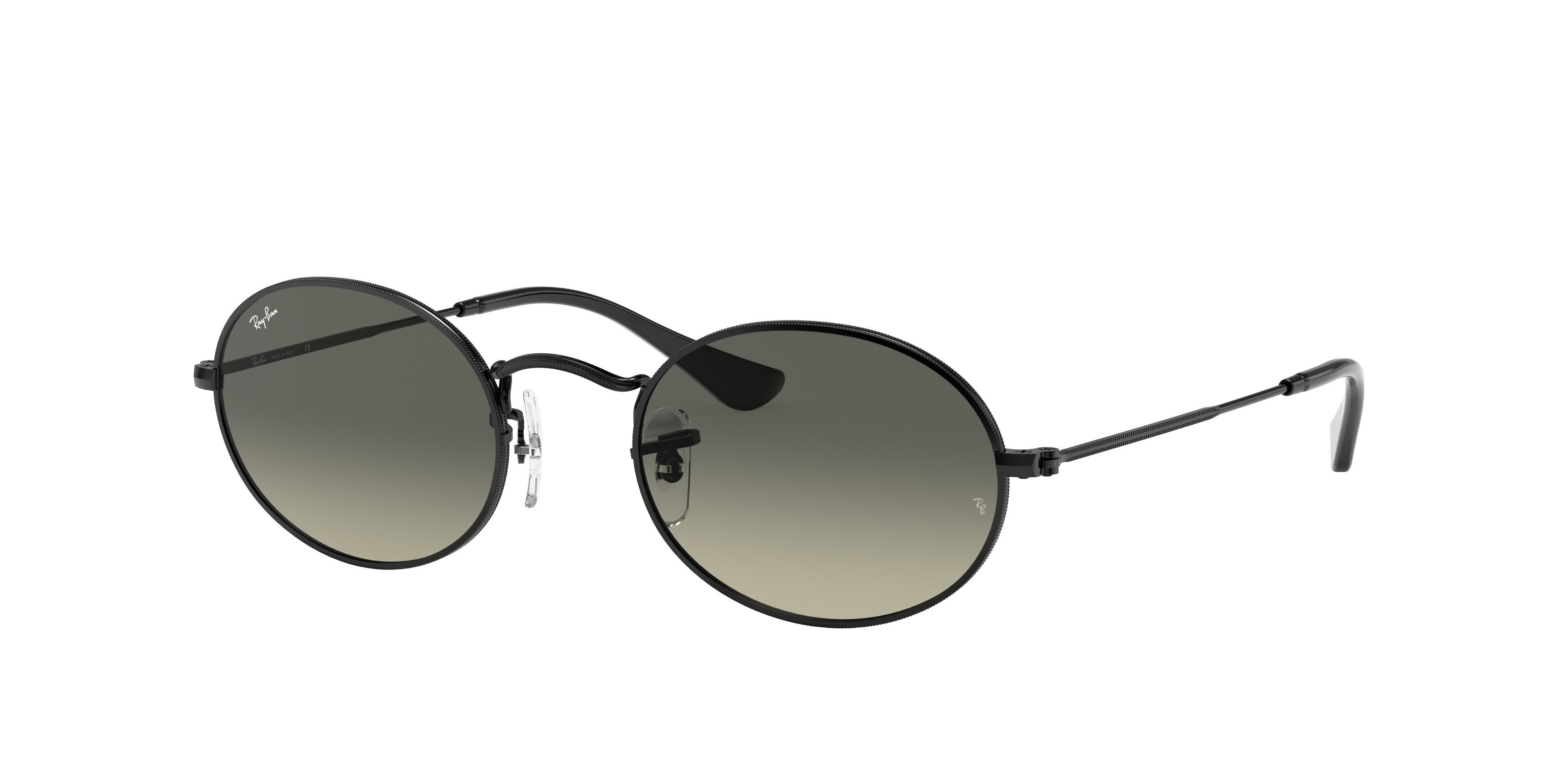 Oval Flat Lenses Sunglasses in Black and Grey | Ray-Ban®