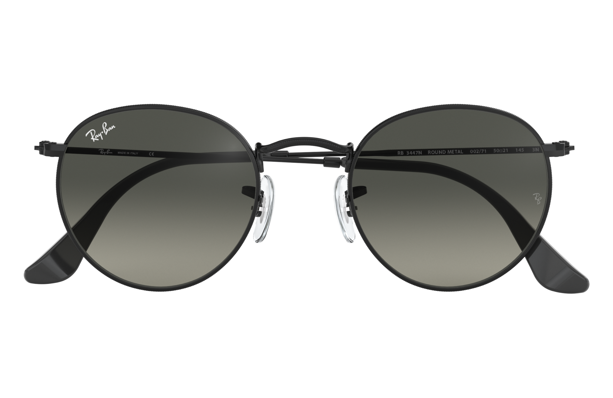 ray ban round flat lenses black