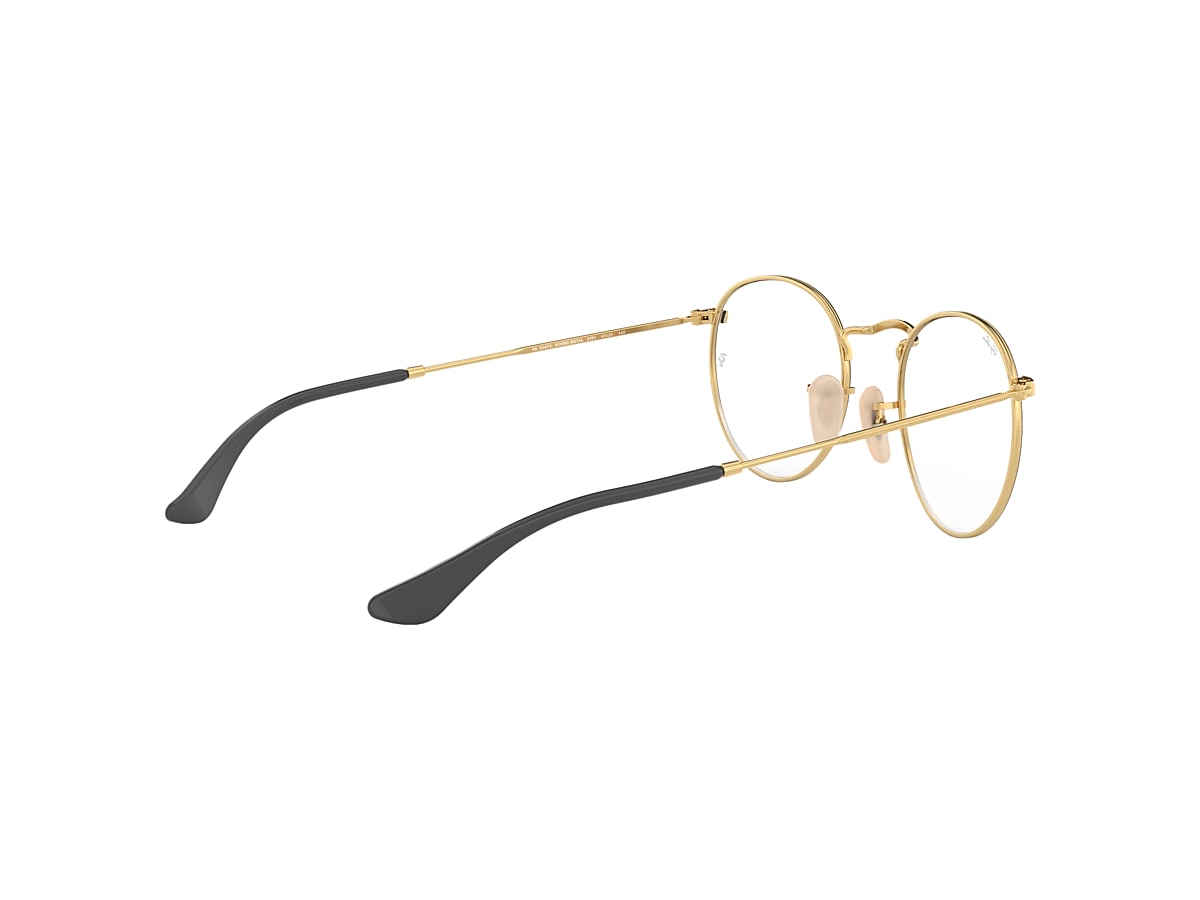 ROUND METAL OPTICS Eyeglasses with Black On Gold Frame