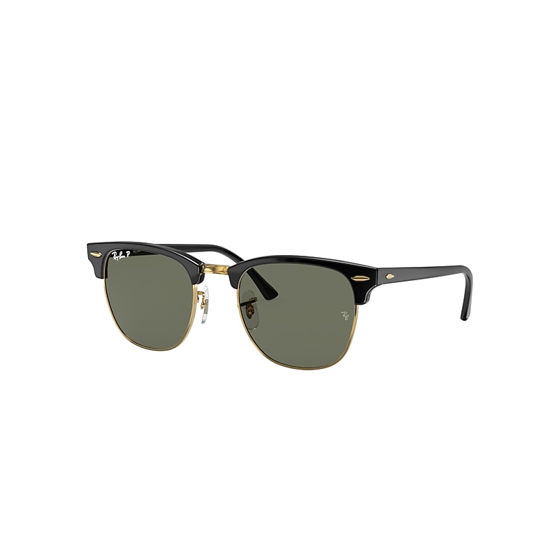 Ray-Ban Clubmaster Classic Sunglasses Black Frame Green Lenses Polarized 55-19