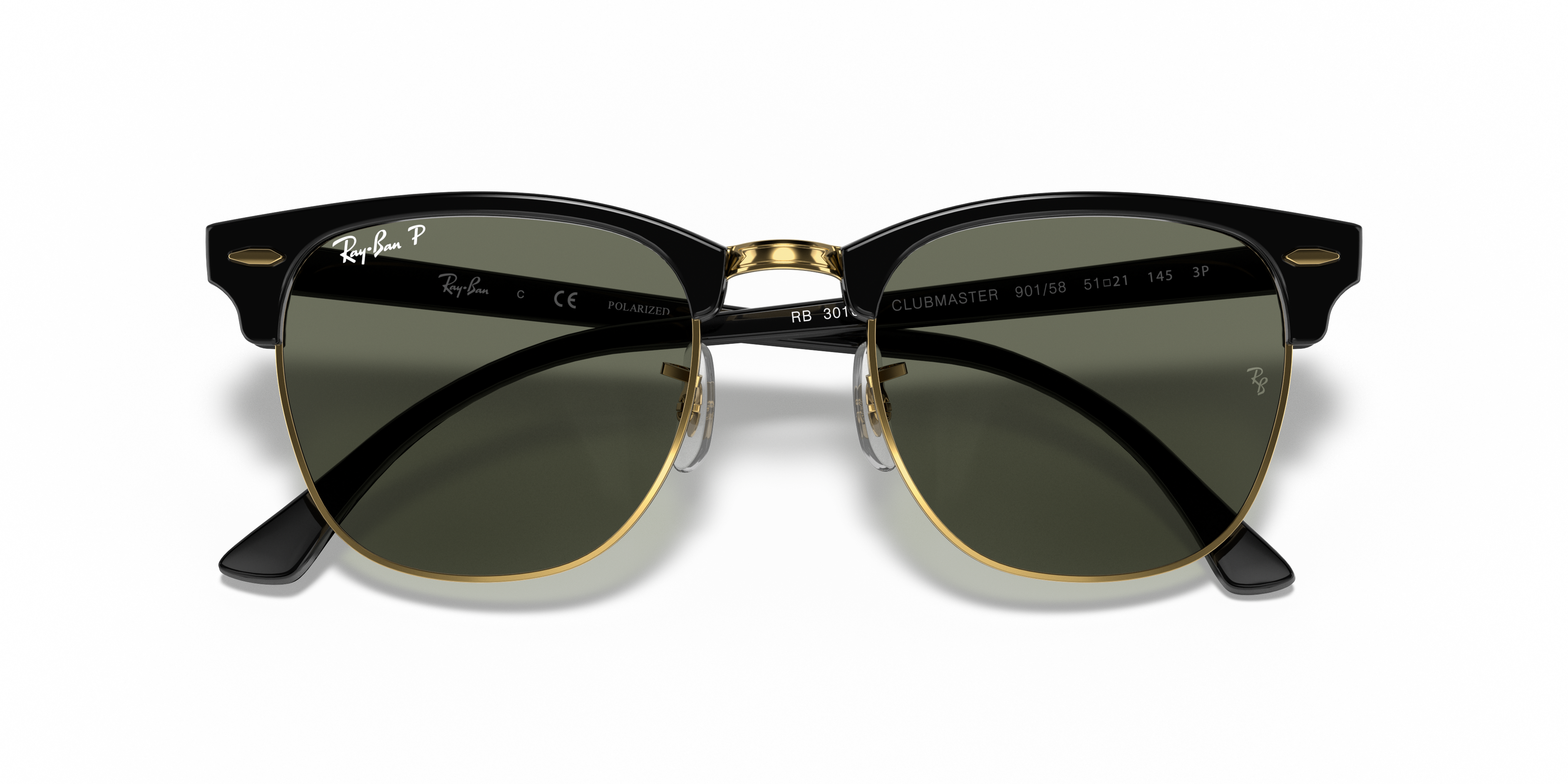 Clubmaster Classic Sunglasses in Black and Green | Ray-Ban®