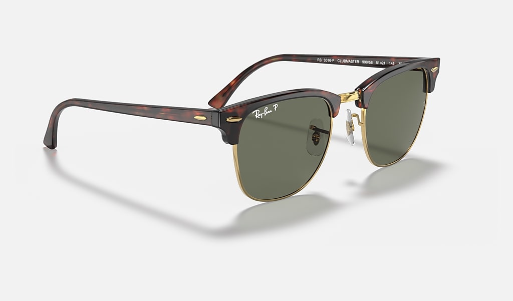 Clubmaster Sunglasses in Havana and Green RB3016F | Ray-Ban®