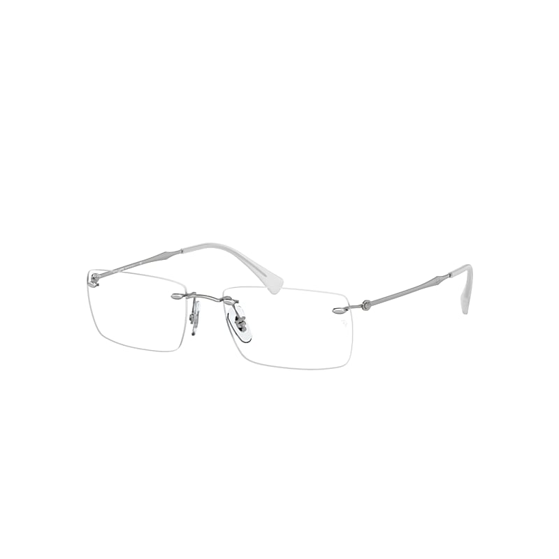 Ray-Ban Rb8755 Optics Eyeglasses Silver Frame Clear Lenses Polarized 56-17