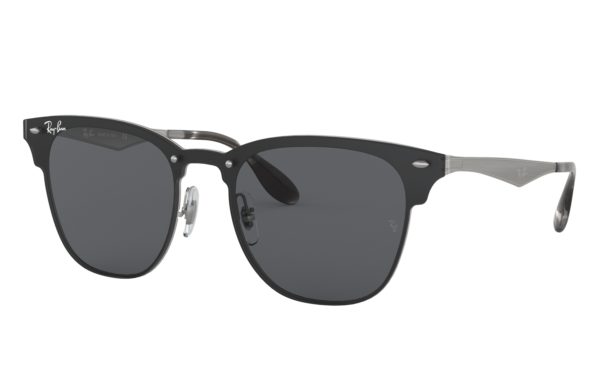 Blaze Clubmaster Sunglasses in Silver and Transparent - RB3576N | Ray-Ban®