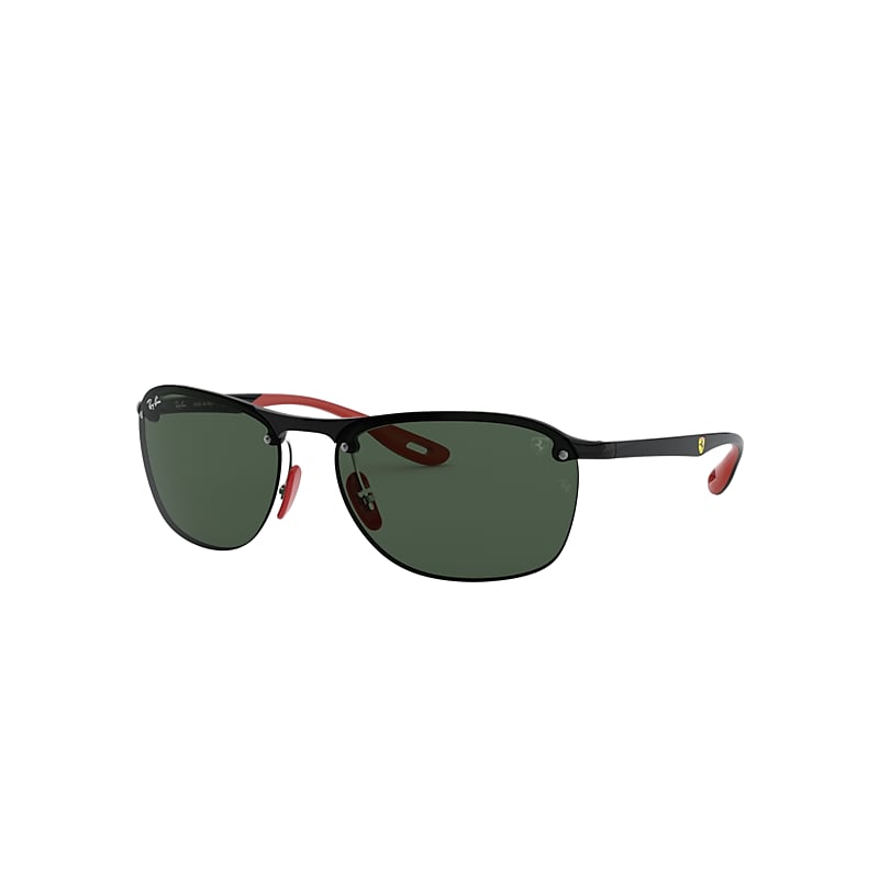 Ray-Ban Rb4302m Scuderia Ferrari Collection Sunglasses Black Frame Green Lenses 62-16