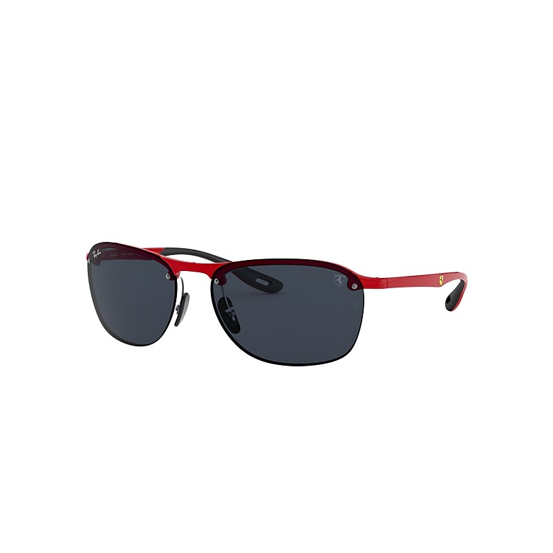 Ray-Ban Rb4302m Scuderia Ferrari Collection Sunglasses Red Frame Grey Lenses 62-16