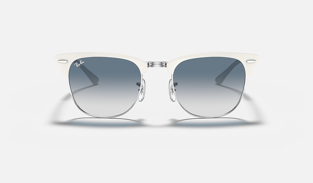 Slaapkamer Snel Arthur Clubmaster Metal Sunglasses in White and Light Blue | Ray-Ban®