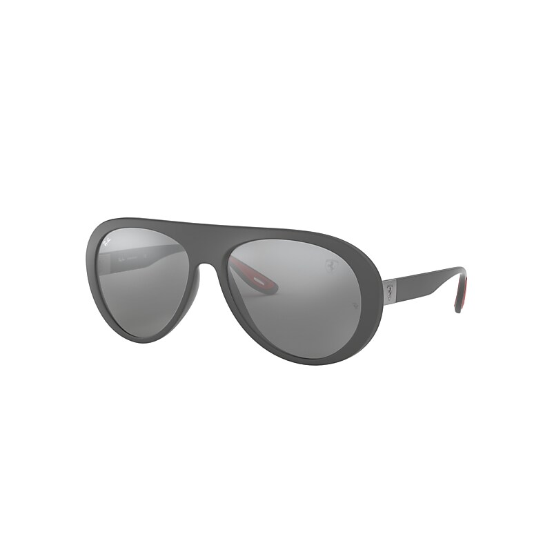 Ray-Ban Rb4310m Scuderia Ferrari Collection Sunglasses Grey Frame Silver Lenses 58-16
