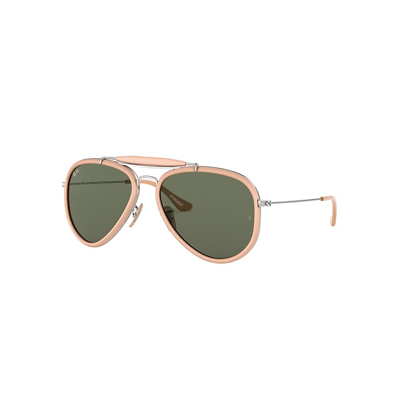Ray-Ban Outdoorsman Reloaded Sunglasses Silver Frame Green Lenses 58-18