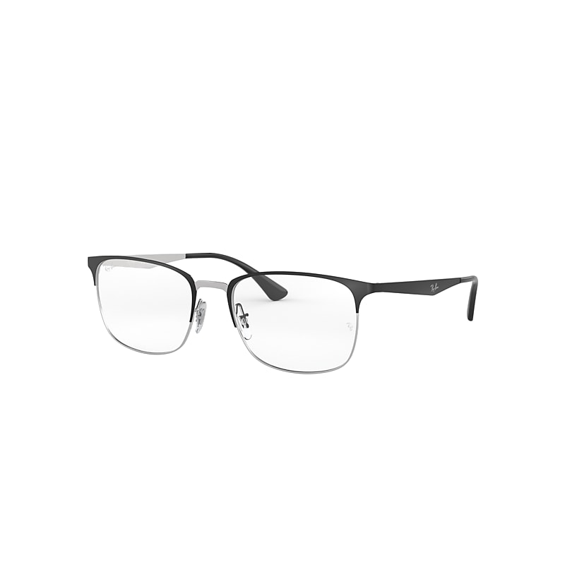 Ray-Ban Rb6421 Optics Eyeglasses Black On Silver Frame Clear Lenses Polarized 52-18