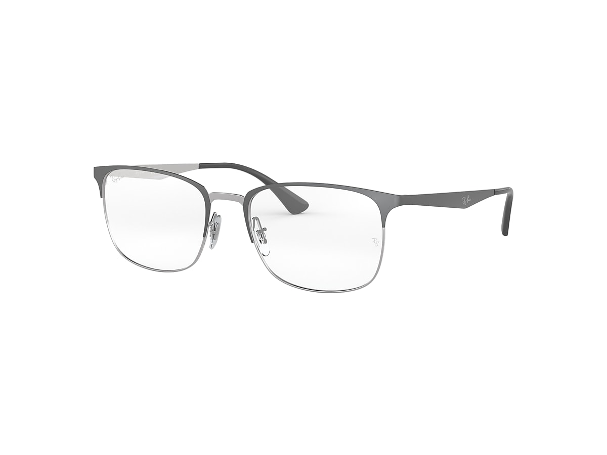 Ray-Ban Rb6421 Optics Optical Grey On Silver Frame Clear Lenses Polarized  52-18