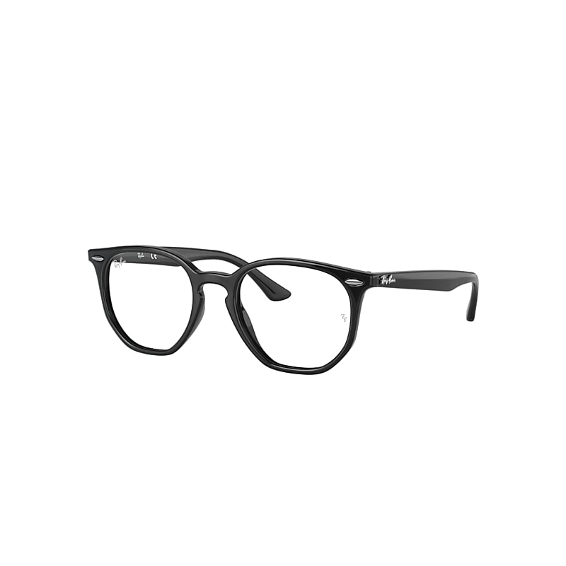 Ray-Ban Rb7151 Hexagonal Optics Eyeglasses Black Frame Clear Lenses Polarized 50-19