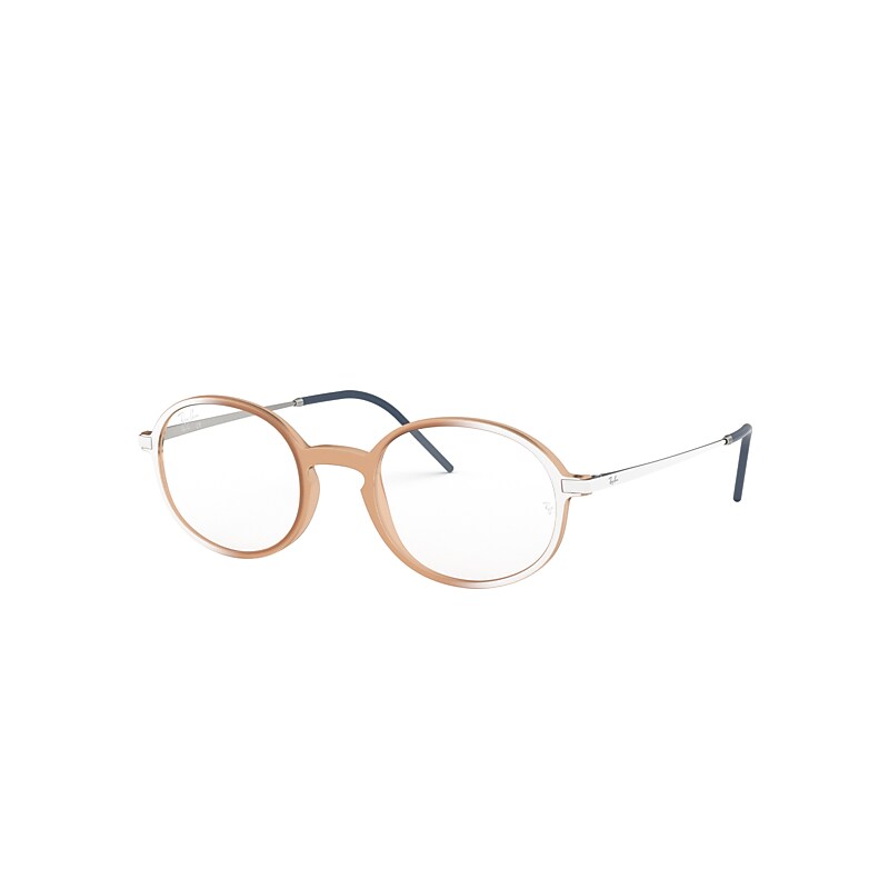 Ray-Ban Rb7153 Optics Eyeglasses White Frame Clear Lenses Polarized 50-21