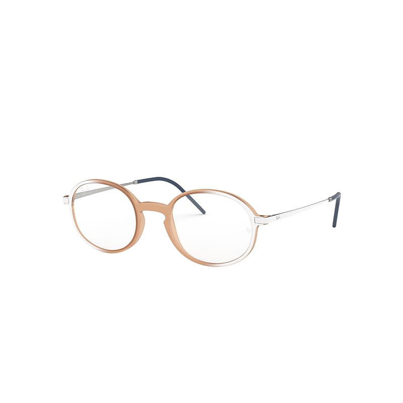 Ray-Ban Rb7153 Optics Eyeglasses White Frame Clear Lenses Polarized 52-21