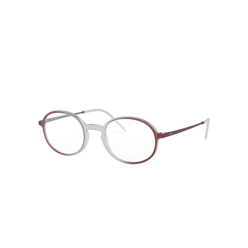 Ray-Ban Rb7153 Optics Eyeglasses Bordeaux Frame Clear Lenses Polarized 50-21