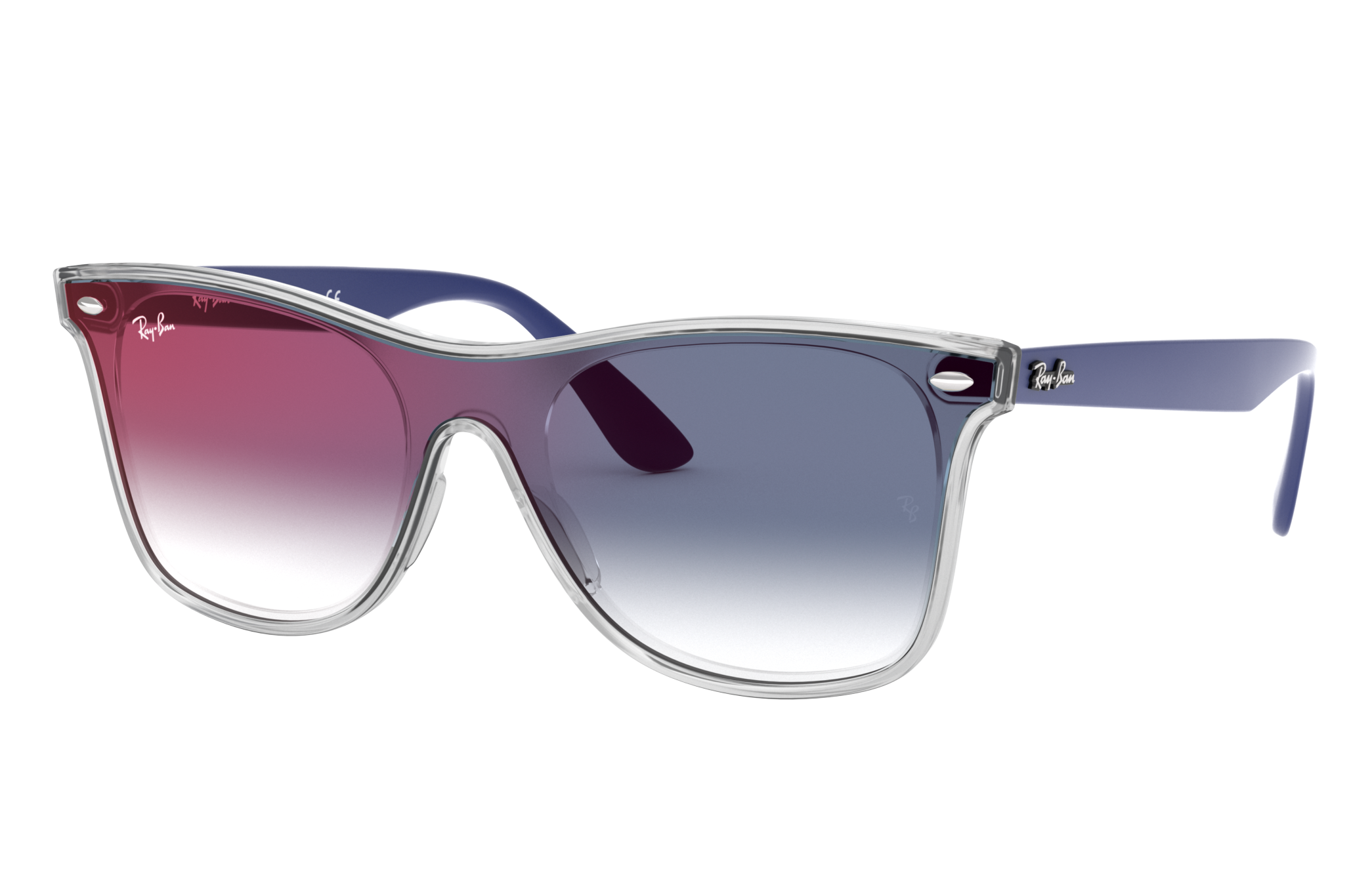 skud eventyr eksplicit Blaze Wayfarer Sunglasses in Transparent and Blue | Ray-Ban®