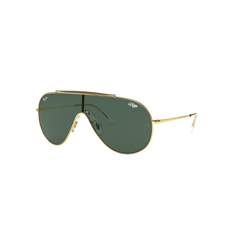 Ray-Ban Wings Sunglasses Gold Frame Green Lenses 01-33