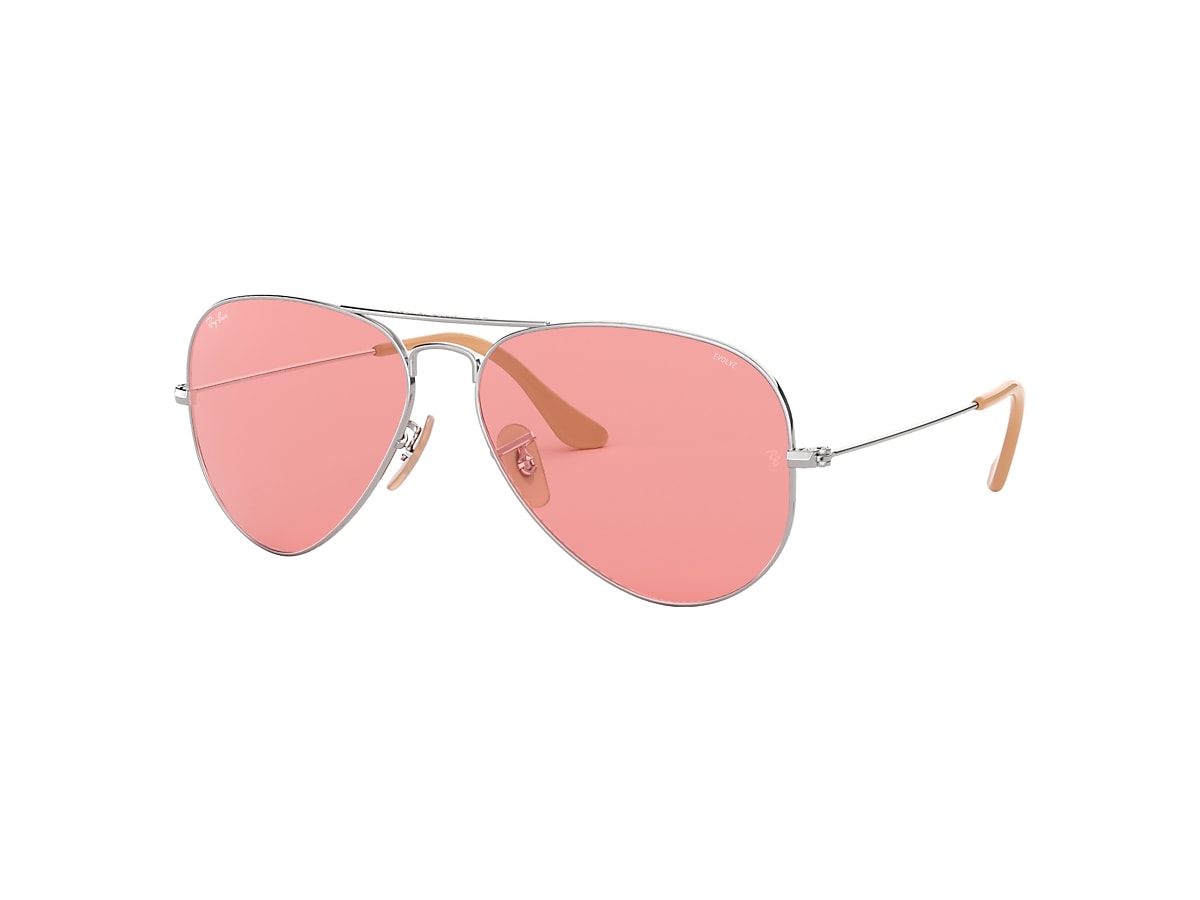 AVIATOR WASHED EVOLVE Sunglasses in Silver and Pink - RB3025 | NO