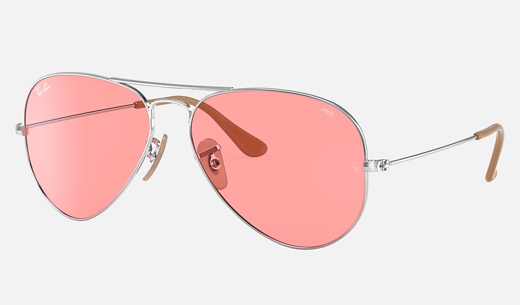 Ray Ban Aviator Washed Evolve Rb3025 Silver Metal Pink Lenses 0rbv758 Ray Ban Usa
