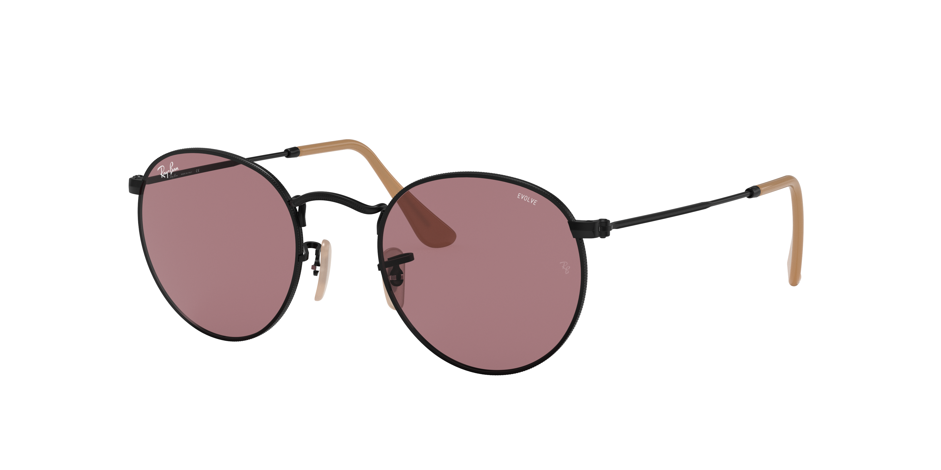 round ray ban sunglasses black