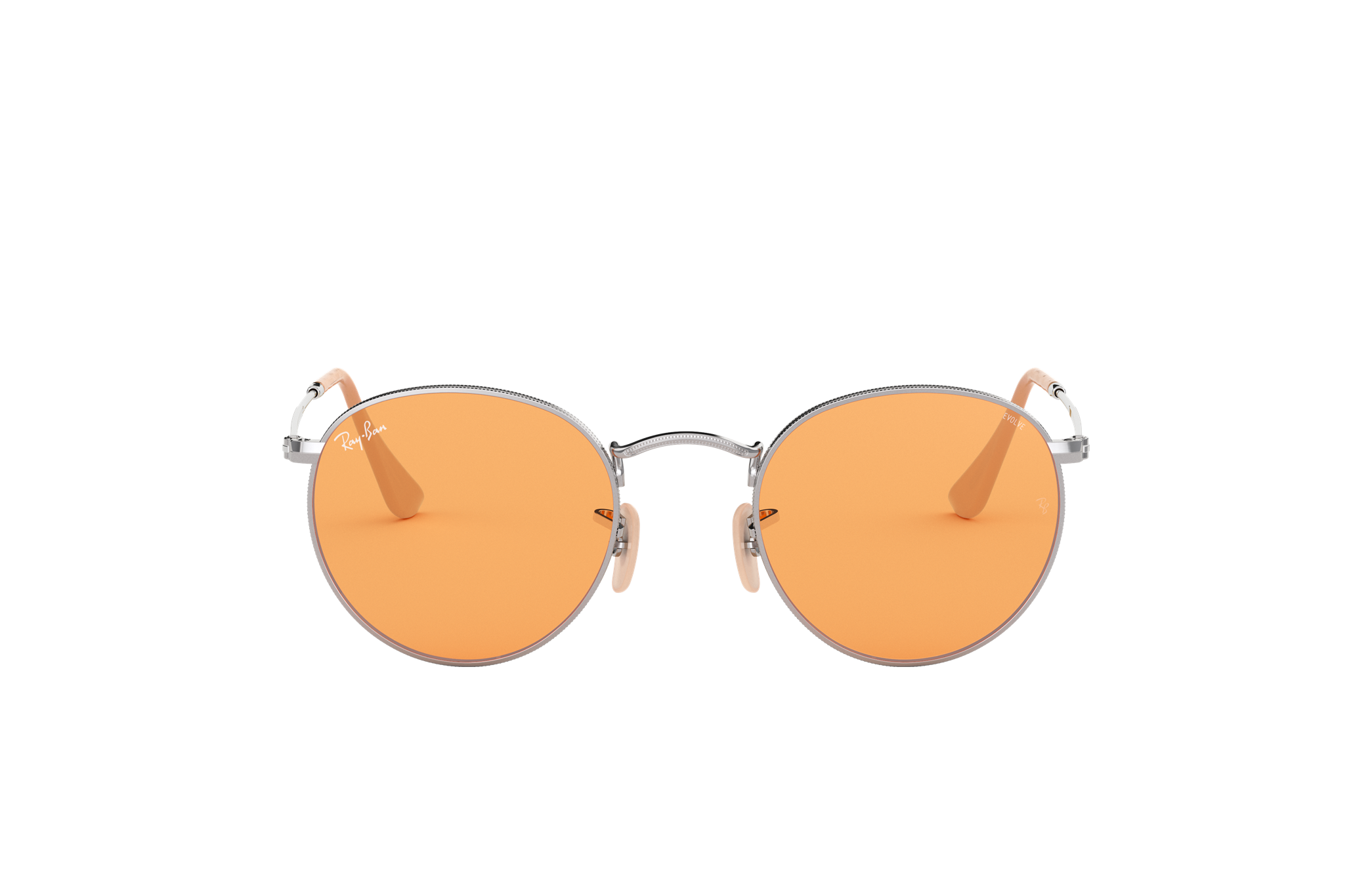 ray ban round metal orange