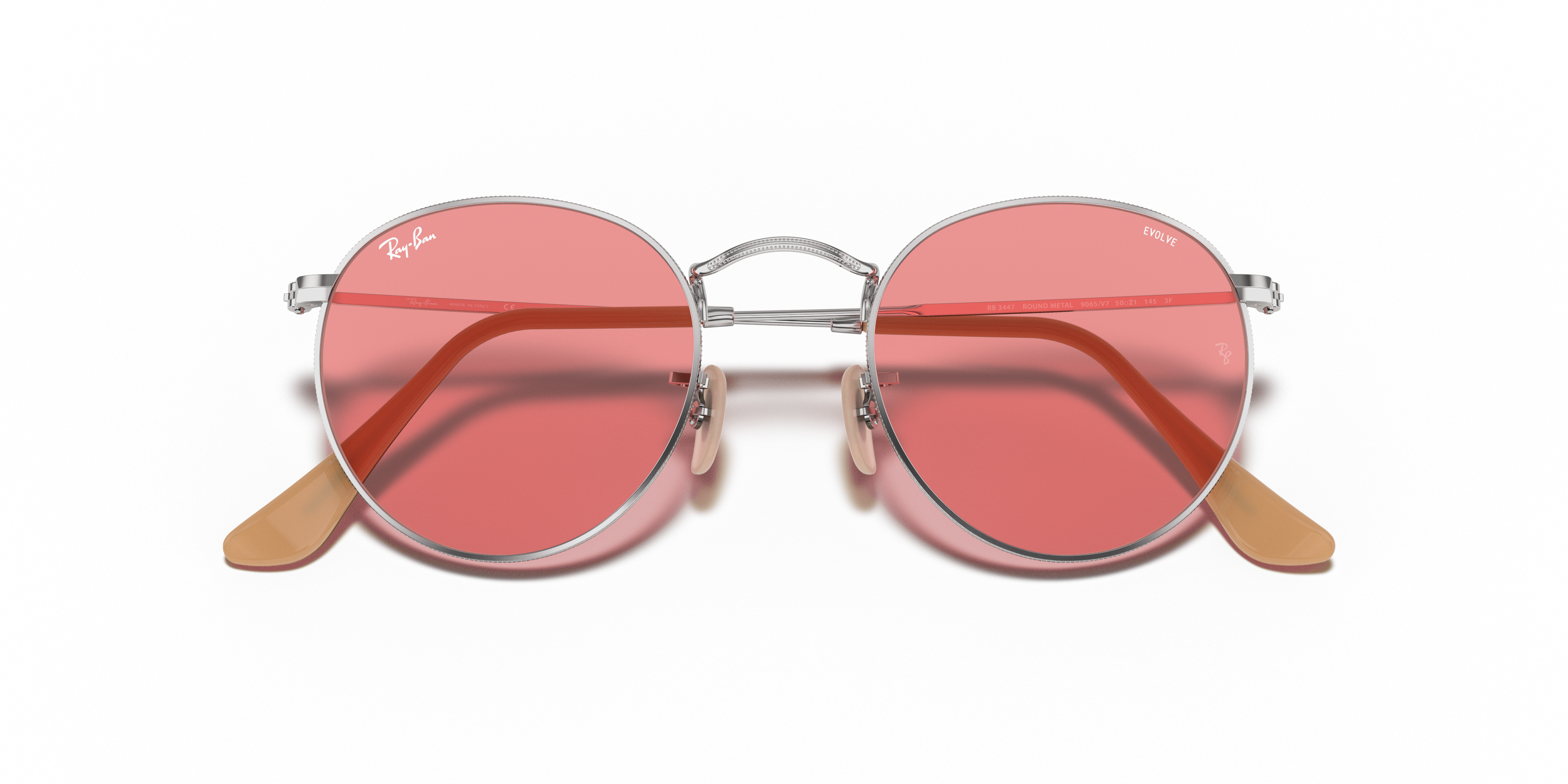 rayban round red