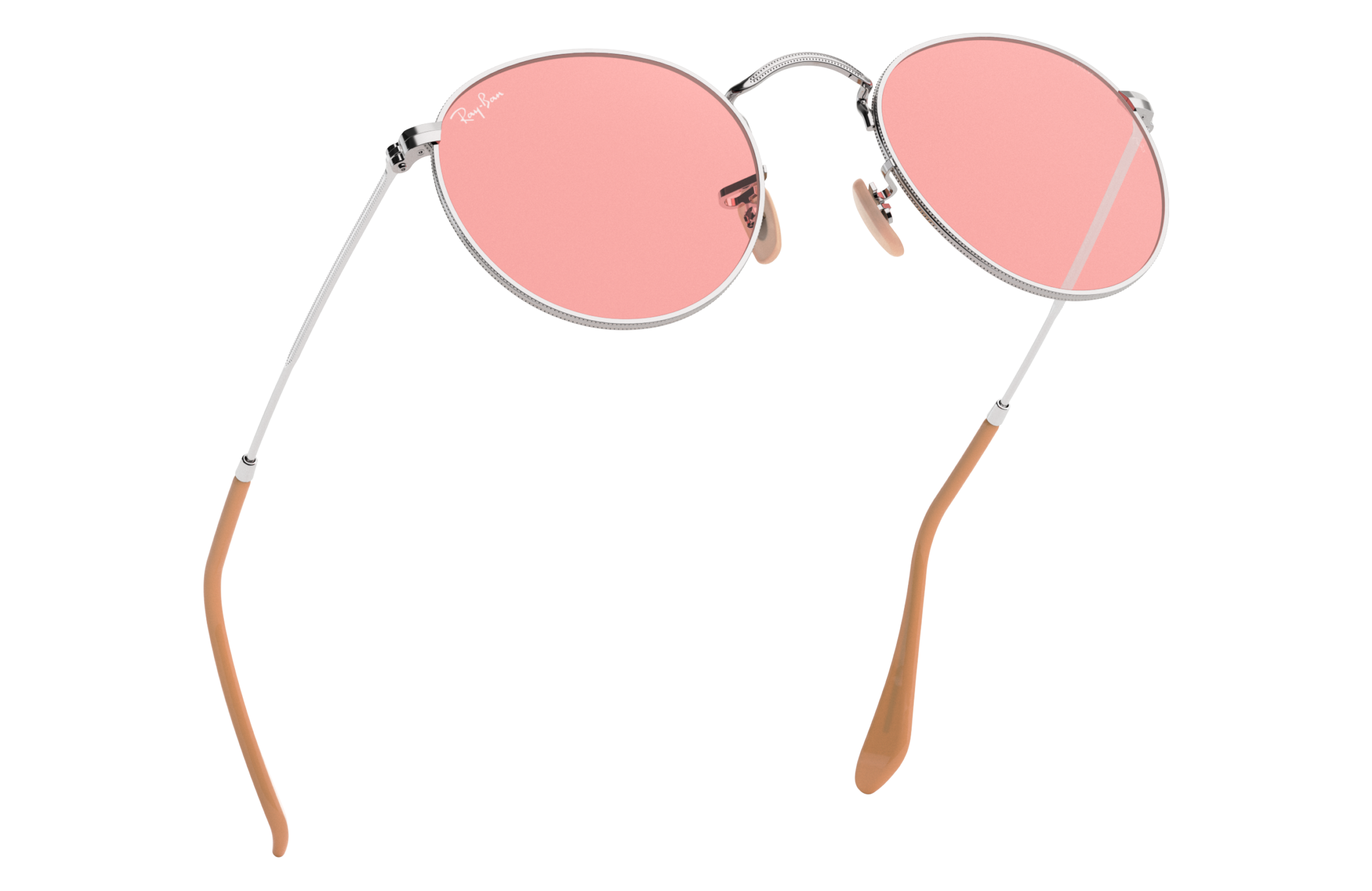 ray ban round evolve pink