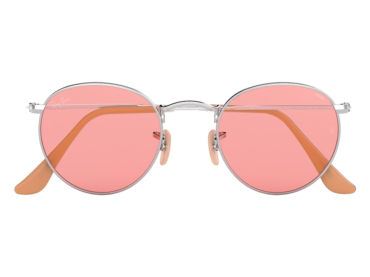 Round Washed Evolve Sunglasses in and Pink Photochromic