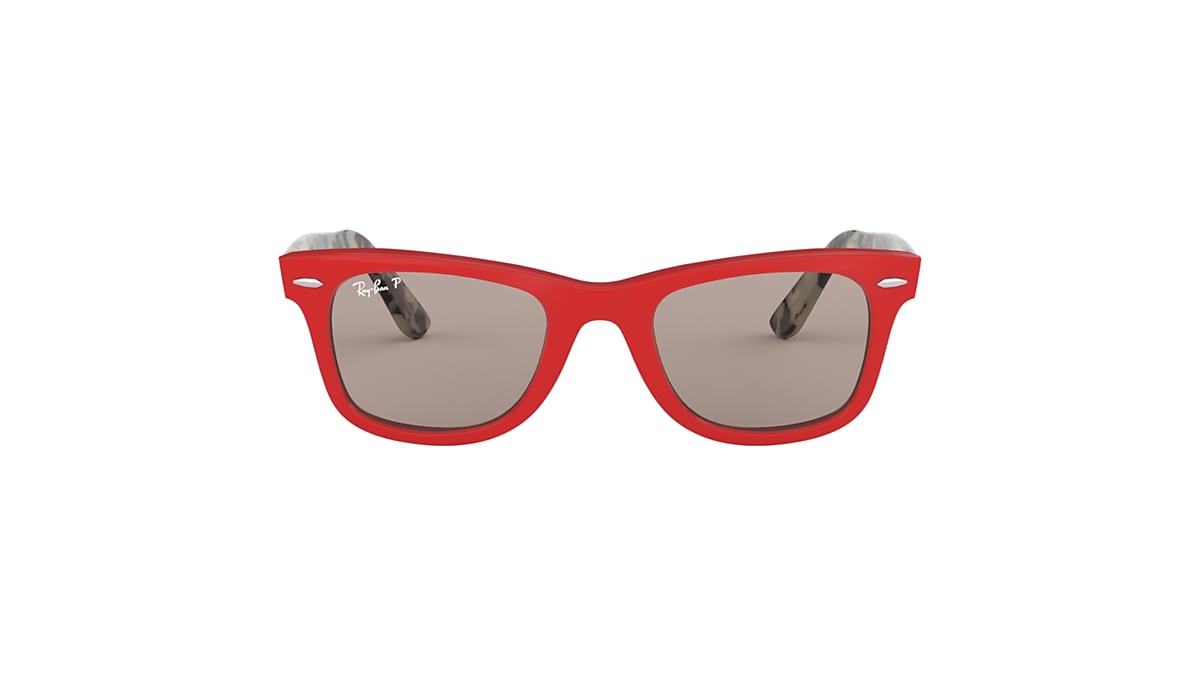 WAYFARER POP Sunglasses in Red and Polarized Grey Mirror