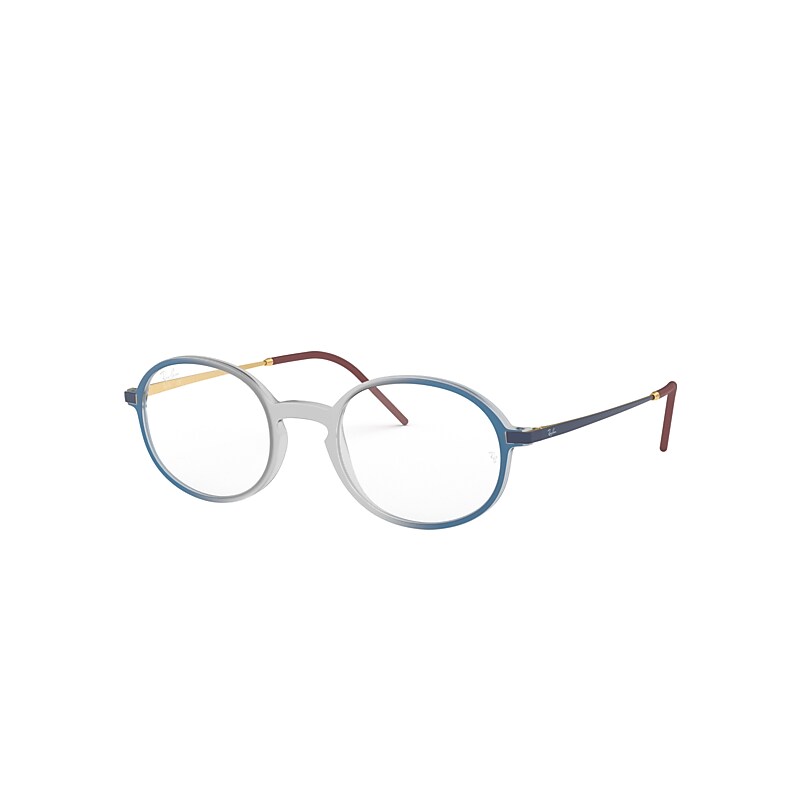 Ray-Ban Rb7153 Optics Eyeglasses Blue Frame Clear Lenses Polarized 50-21