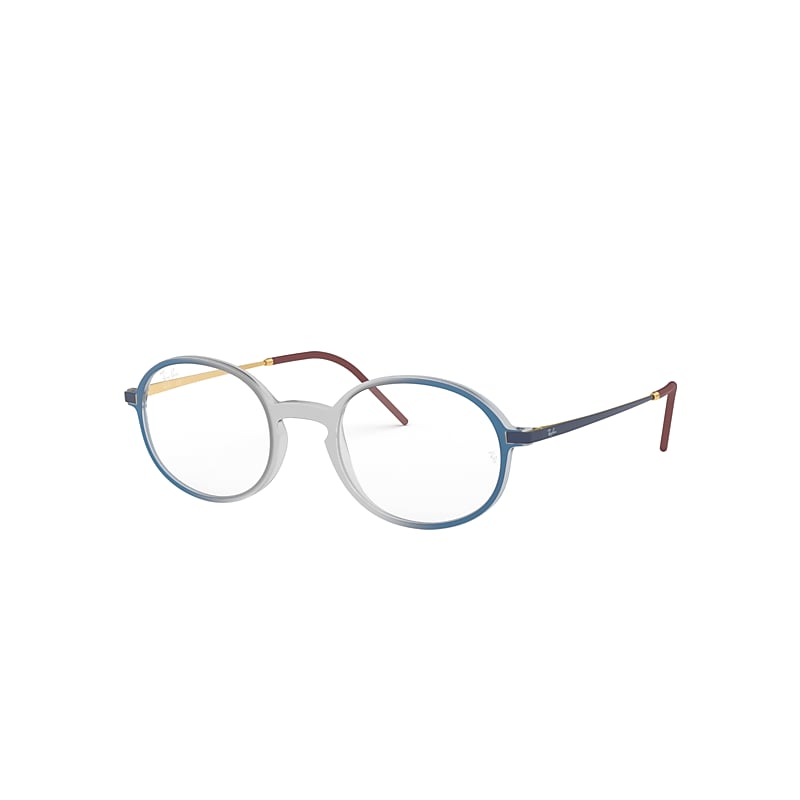 Ray-Ban Rb7153 Optics Eyeglasses Blue Frame Clear Lenses Polarized 52-21