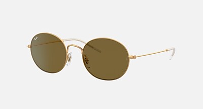 Ray-Ban beat RB 3594 9114/U0 53-20 sunglasses gold matte frame RAY-BAN BEAT Sunglasses in Gold On Brown and Brown & Red  main image 2