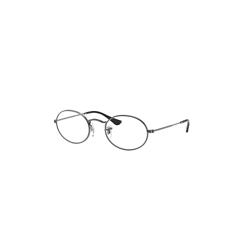 Ray-Ban Oval Optics Eyeglasses Gunmetal Frame Clear Lenses 51-21